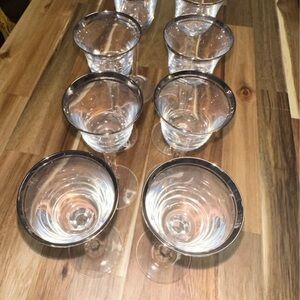 Mikasa Elegant Silver-Rimmed Glass Set of 8